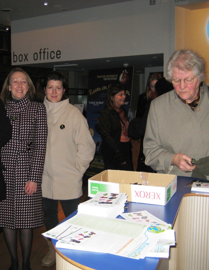 Trish and Andrea of GUT in the Rose Theatre foyer
